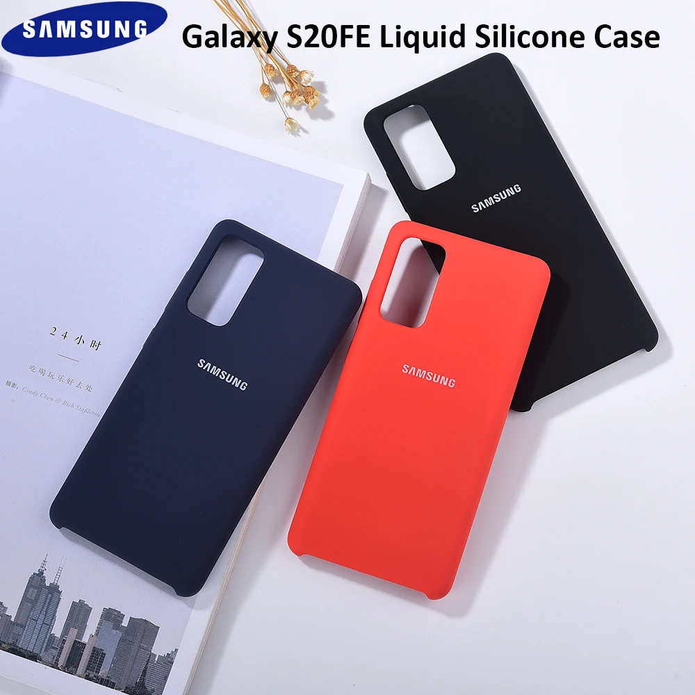 Оригинальный чехол для Samsung S20fe S20 Lite из жидкого силикона защитный гладкий корпус