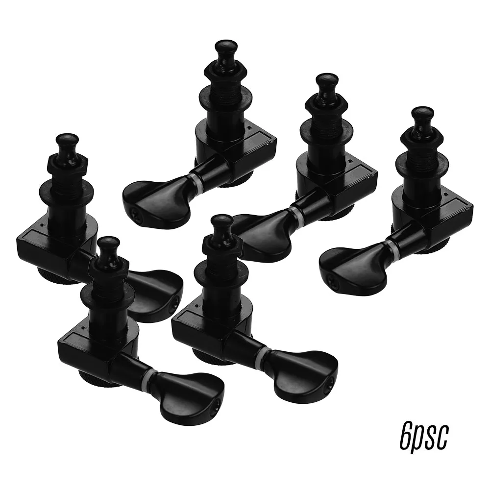 Type 1 Black 6 шт. 3L3R гитарные струнные колышки, блокирующие шпиндельные головки, ручки для акустические электрогитары, запасные аксессуары - Цвет: Type 1 Black