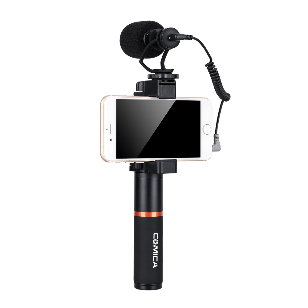  COMICA CVM-VM10 Video Kit w Condenser Microphone LED Light Shock-Mount Grip Video Shooting Gear for