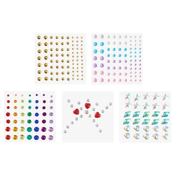 

5 Sheets Eye Face Gems Self Adhesive Rhinestone Stickers Make-up Accessory Nail Art Decoration
