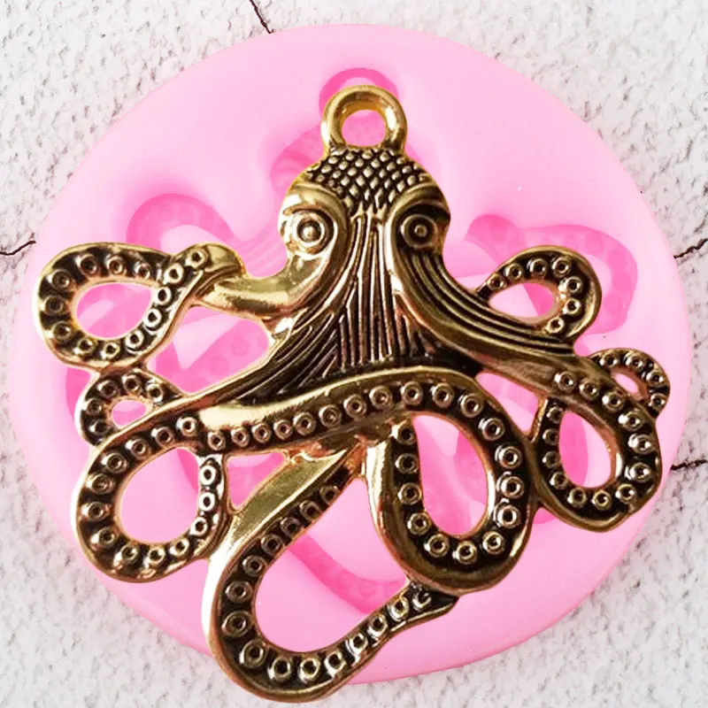 Осьминог силиконовые формы DIY морские животные кальмар кекс Topper инструменты для