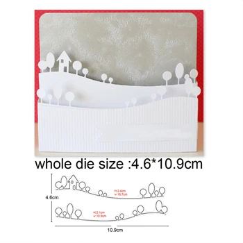 

House Tree Edge Border Metal Cutting Dies for DIY Scrapbooking Dies Paper Cards Making Embossing die cut Decorative craft dies