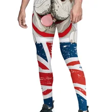 Мопс и британский флаг, Мультяшные штаны для собак, Мужские штаны со скрытым карманом, высокая талия, компрессионная одежда на День Благодарения, Одежда для беременных, большие размеры