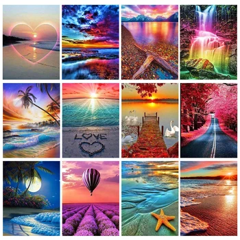 

2020 New Diamond Painting 5d Mosaic Art Landscape Diamond Embroidery Kits Sales Cross Stitch Home Fashion Decorative Painting