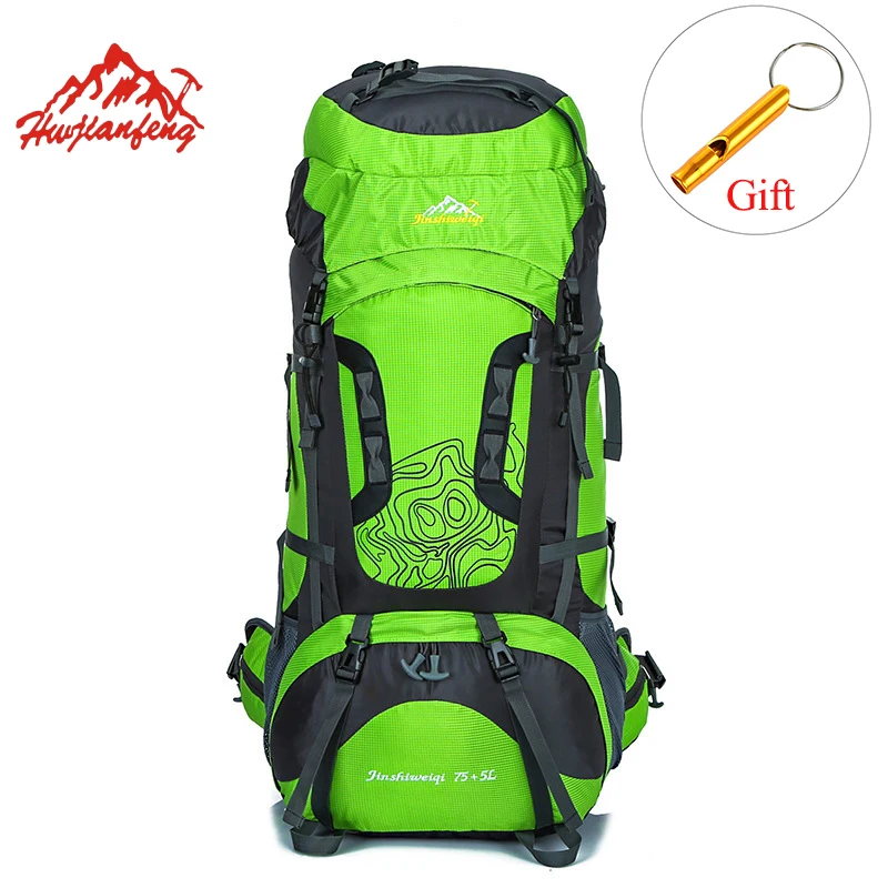 

HU WAI JIAN FENG Outdoor Hiking Backpacks 80L Waterproof Sports Bags Travel Backpack Men Camping Hiking Bag Rucksack Outdoorer