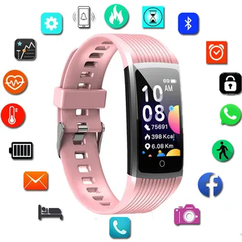 

Fashion Sport Smartwatch Women Men Fitness Tracker Electronic Ladies Smart Band For Andriod Ios Blood Pressure Smart Watch Clock