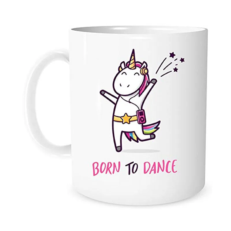 Born to Dance Единорог кружка подарок с Unicorn Для девочек | танцующий Единорог 11 унций Подарочная кружка для кофе Рождественский подарок для маленькой девочки