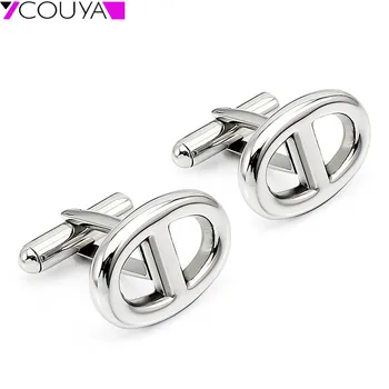 

Oval 8 Shape H Stainless Steel Cufflinks Silver Color Mens Jewelry For Business Sports Cuff Links Mens Gifts