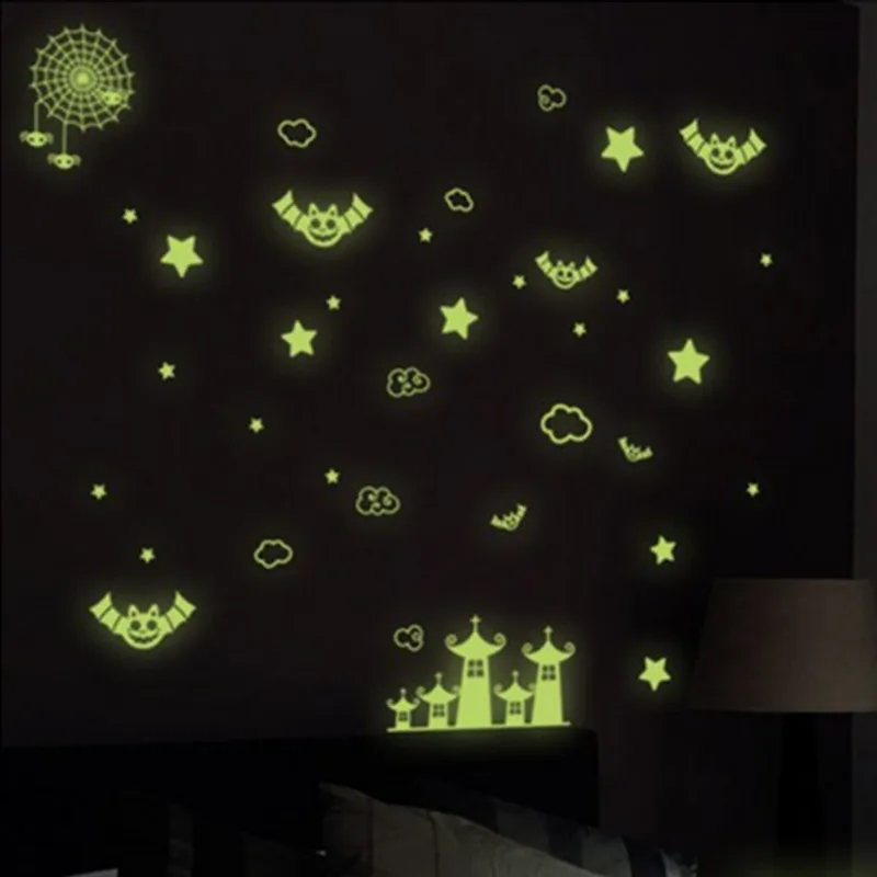 Galaxy Starry Sky Luminous Stickers for Home Kids Room Decoration Cartoon Planets Stars Moon Wall Decals Glow in the Dark House