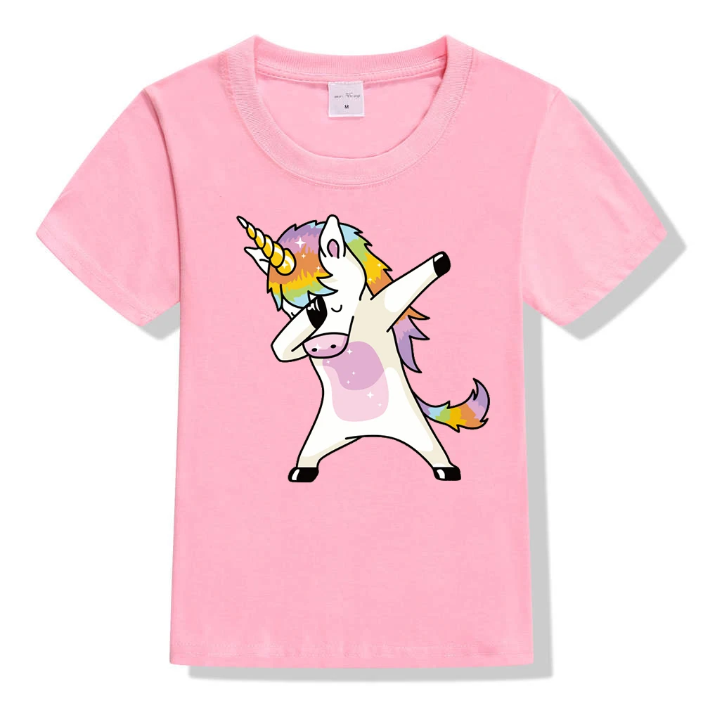 Dabing unicorn дети мальчики девочки футболка dabing Мопс детская подростковые унисекс