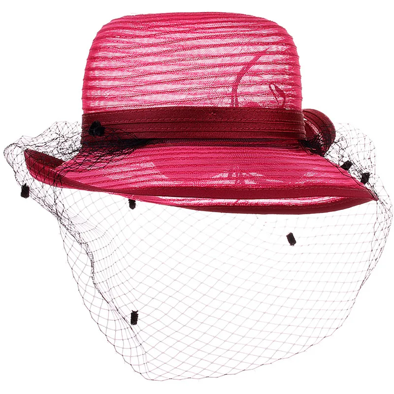 CRUOXIBB Женские Кентукки Дерби платье Bowler церковный колокол шляпа Чай Вечерние Свадебная шляпка элегантная органза свадебные летние шляпы