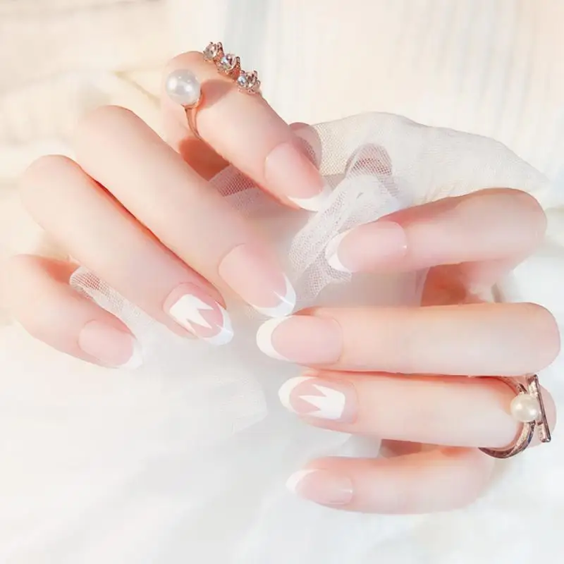 24 шт. классический дизайн Флейта с клеем стикер UV Gel Nails Flase светильник розовый