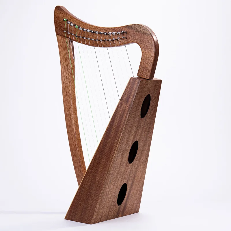 

15 String Lyre Harp String Instrument With Carry Bag Tuning Hammer Mahogany Single Board Material For Professional Performance
