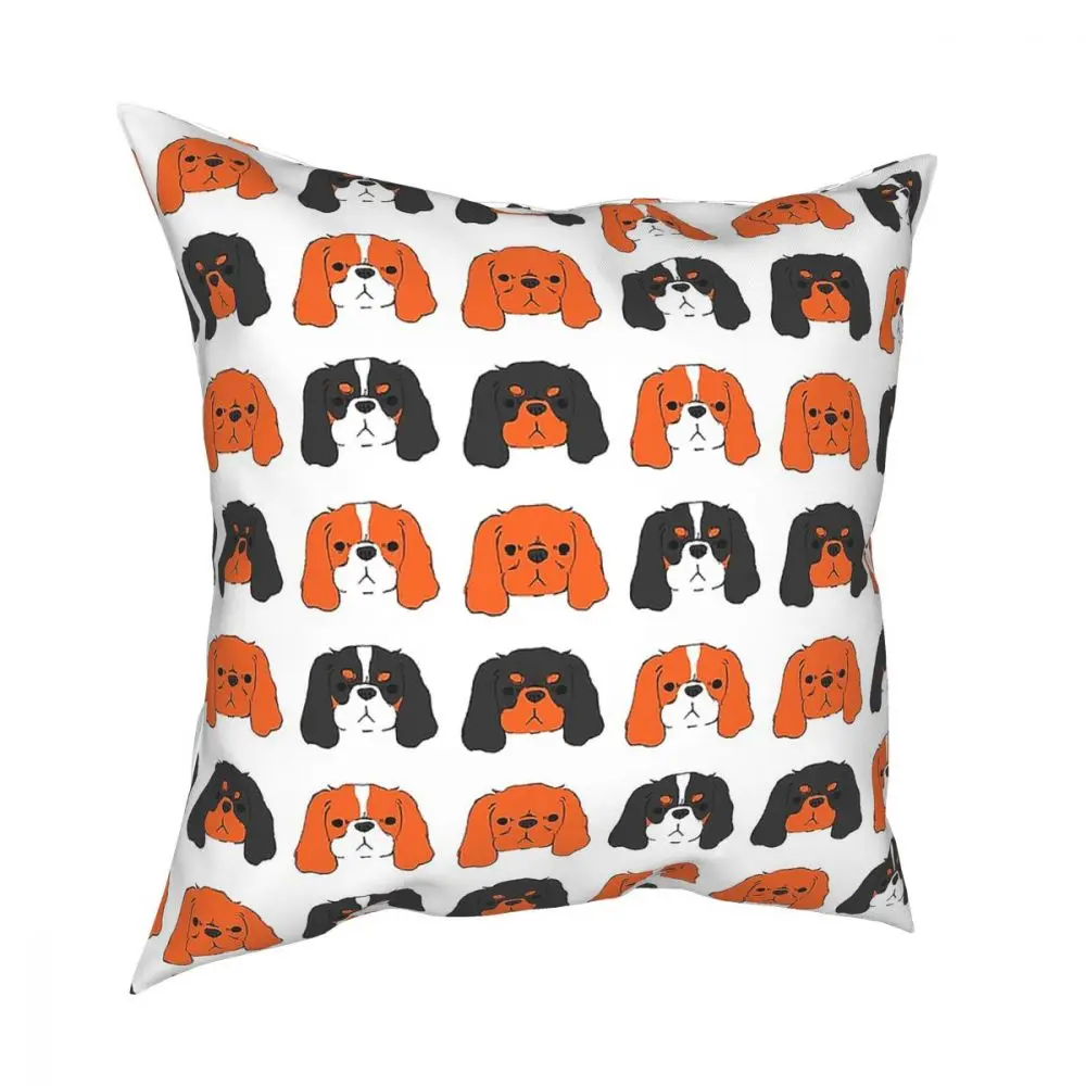 

Cavalier King Charles Spaniel Blenheim Square Pillow Case Polyester Cushions for Sofa Dog Fashion Pillowcase