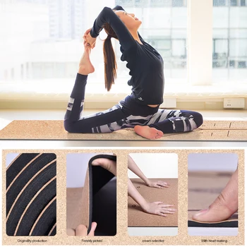

Natural Cork Tpe Yoga Mat Exercise Pads Gym Sports Mats Pilates Non-Slip Exercise Pads For Yoga, Pilates, Stretching Ect