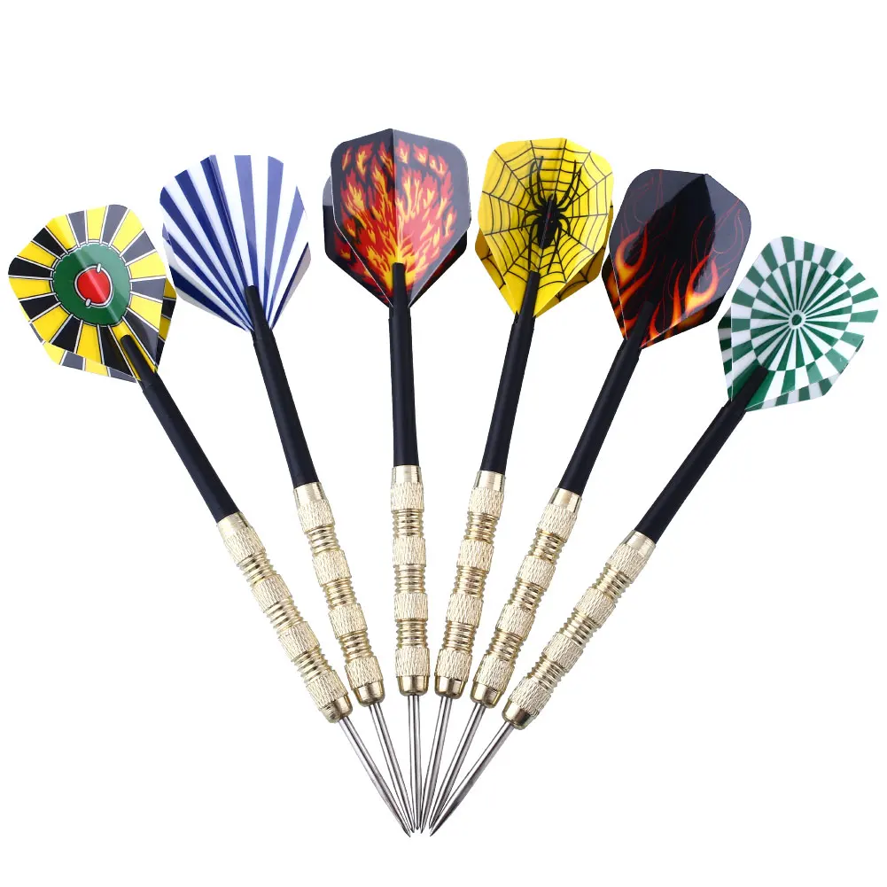 18 pcs 6 sets Steel Tip Dart 14g Nice Metal Plastic Darts Flights Shaft