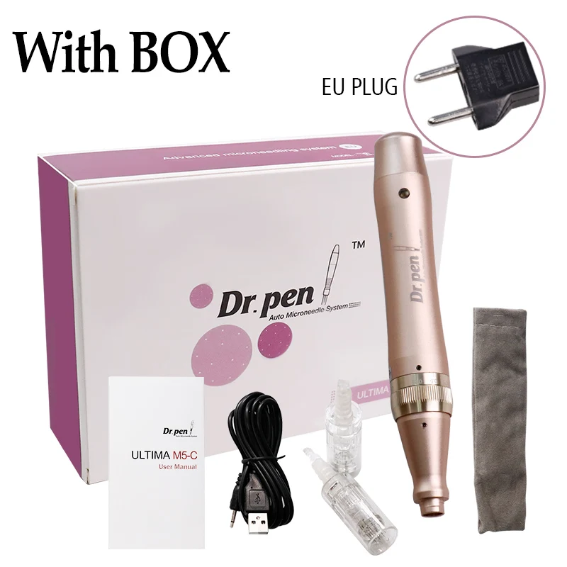 With box EU Электрический Dr. Pen M5-C микроиглы ручка штык порт иглы картриджи ручка проводной кабель Drpen ULTIMA M5-C удалить шрам морщины - Цвет: With box EU