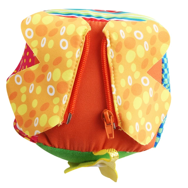 Baby Toddler Learn to Dress Cube - Zip, Snap, Button, Buckle, Lace & Tie - Fine Motor Skills Toys, Learning Basic Life Skills 3