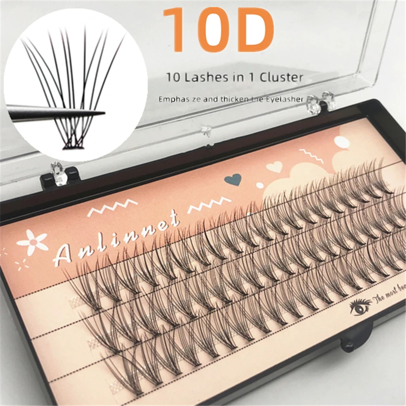 10D/60 uds pelo injertado las pestañas 3D pestañas falsas Rosa amor extensión de pestañas personal de extensión de pestañas envío gratis