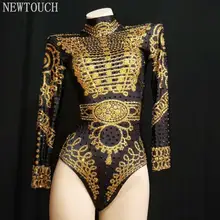 Стразы Боди Леггинсы DS Костюм Певица Сценическая Одежда DJ Dance WEAR Партии Стрейч Комбинезон Экипировка Сексуальная Одежда