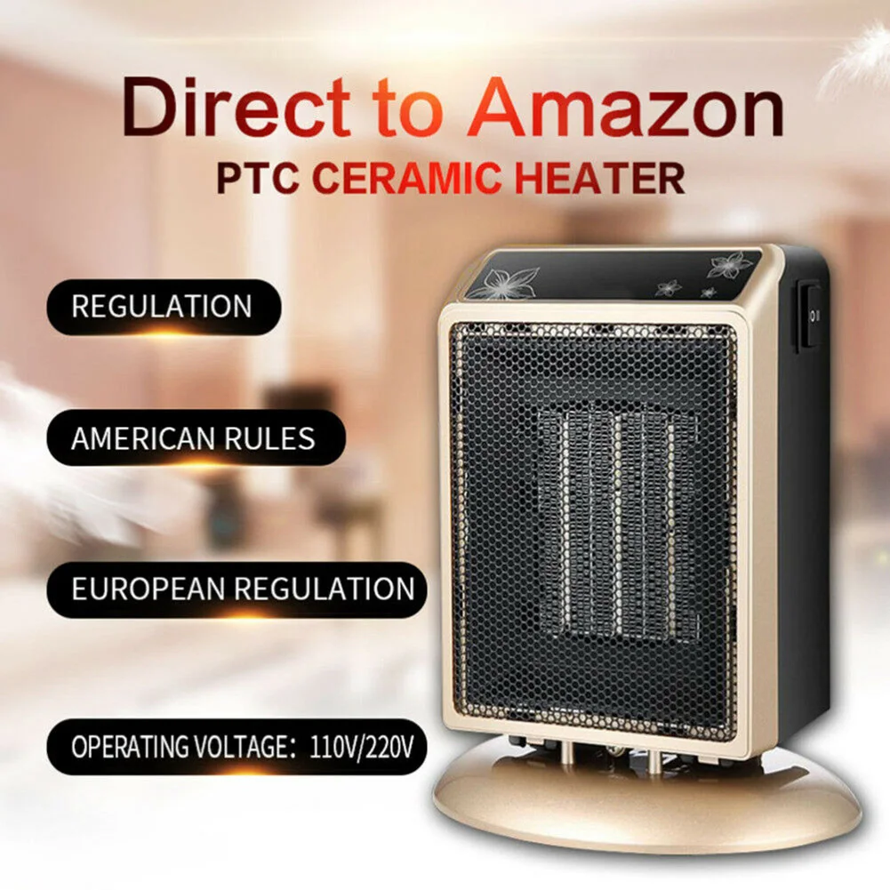 Mini Silent Mute Upright Heating Warm Air Blower Heater for Winter Home Room WWO66