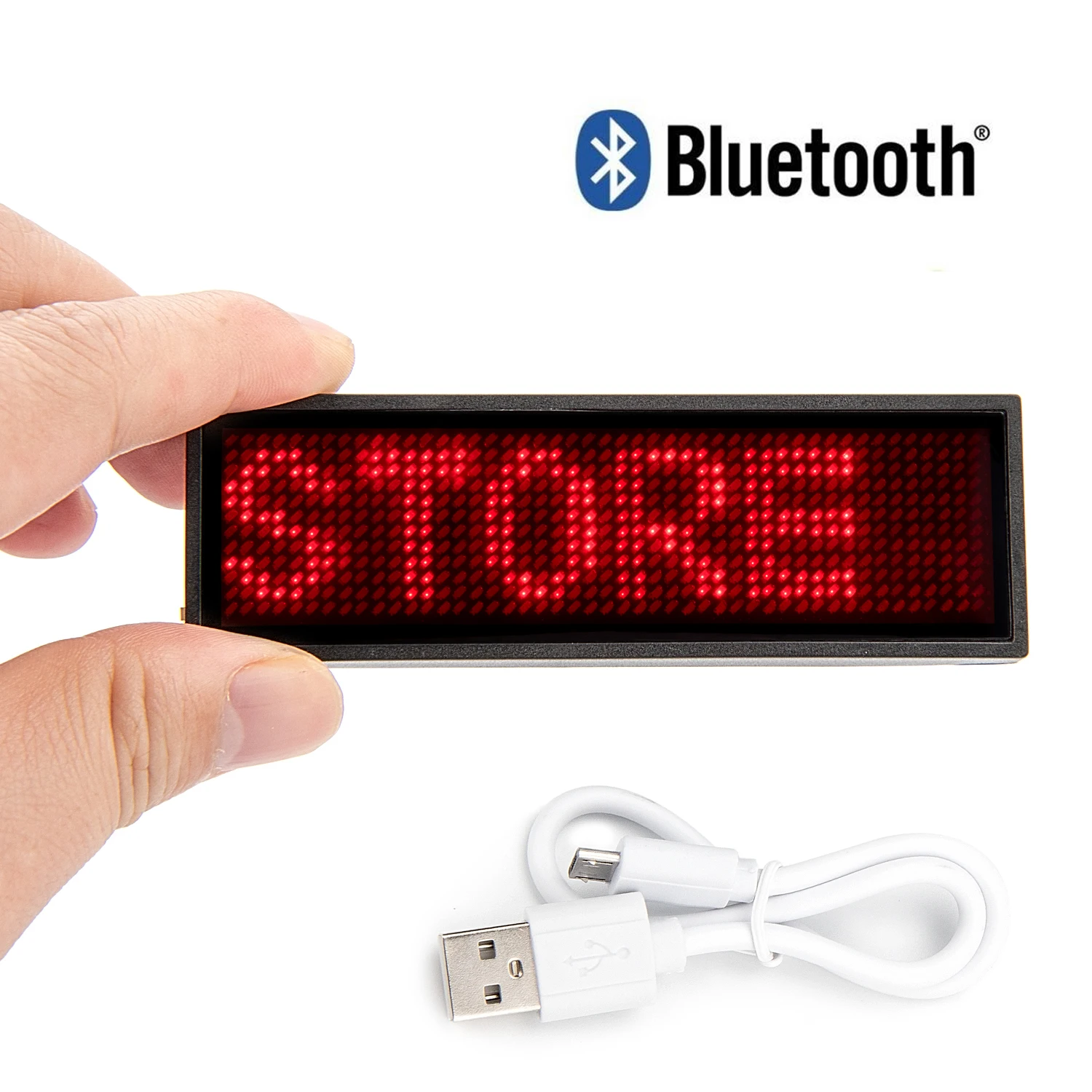 

Bluetooth Led Pin Badge Rechargeable Programming Scroll LED display Tag Digital / Business Card Display Label Dropshipping