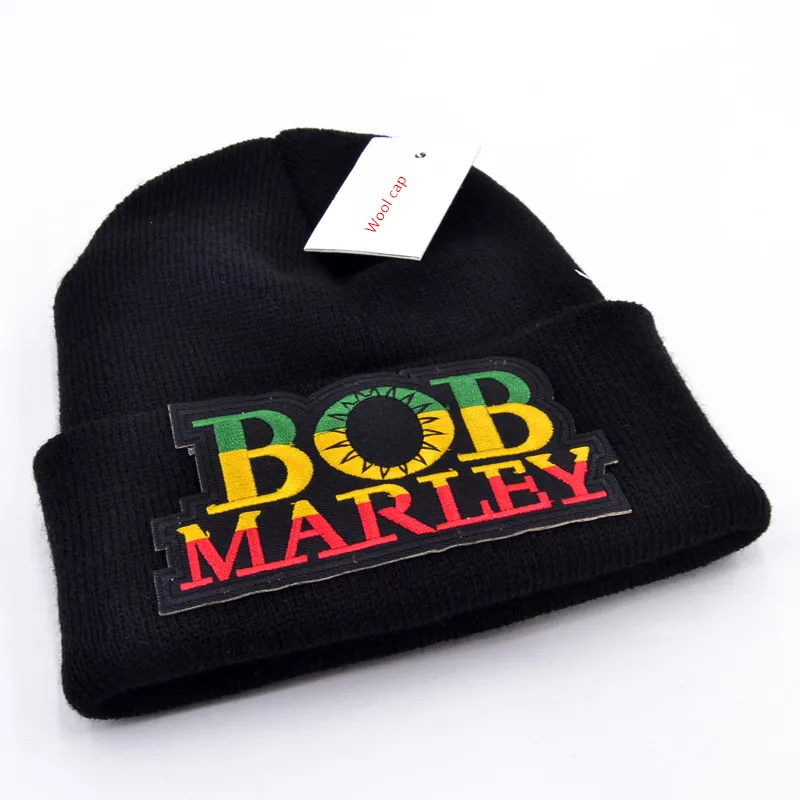 Последняя модель Bob Marley логотип шерстяные шапочки 6 цветов вязаные мужские зимние шапки для мужчин женские шапочки Теплые Мешковатые шапки для уличных видов спорта