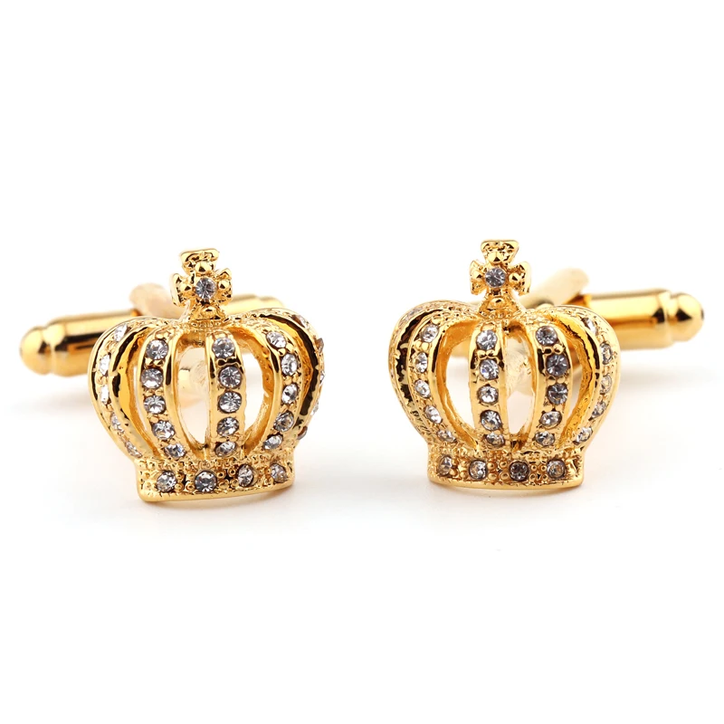 

fashion jewelry crown shape cufflinks with party shinning New high quality Vintage cuff links for men