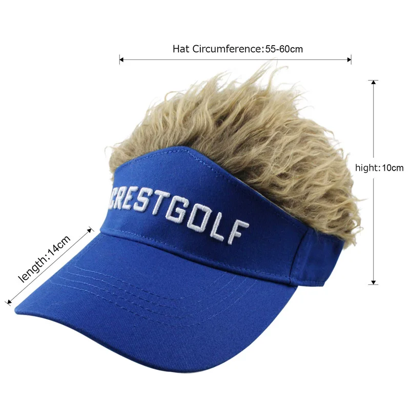 Golf Caps Adjustable Fake Hair Golf Cap Men Hat Wig/ Hair Golf Baseball Caps