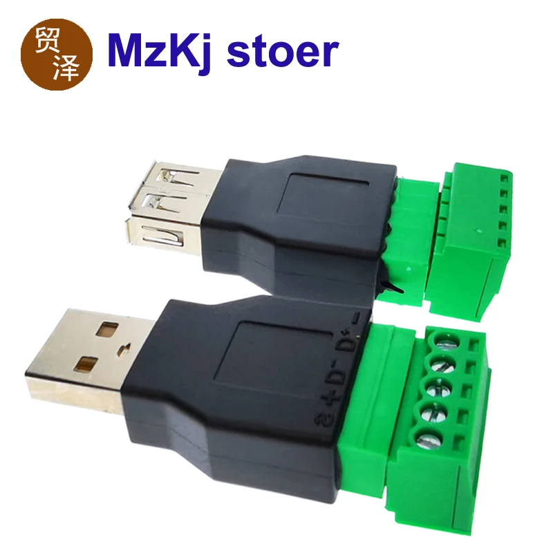 USB 2 0 штекер-гнездо на 5-контактный винт 1 шт. | Электронные компоненты и