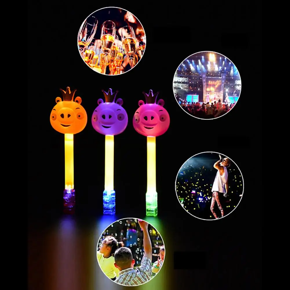 

1 PC Led Glowing Stick Toys LED Flashing Pig Magic Stick Concert For Party Supplies Props Kids Gag Toy