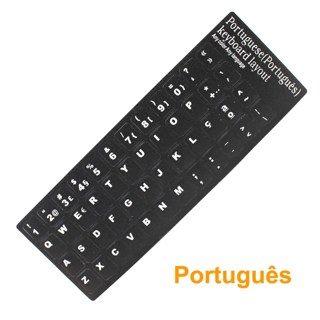 Russian French English Arabic Spanish Portuguese Hebrew Keyboard Stickers Letter Alphabet Layout Sticker For Laptop Desktop PC Portuguese