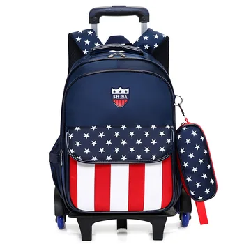 

Trolley school bag for primary school students 1-3-5-6 grade backpack to reduce the burden of 6-12 years old waterproof