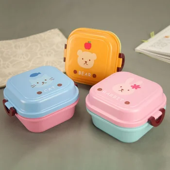 

Kids Snack Boxes Household Portable Cute Cartoon Pattern PP Square Shape Concise Heat-resistance Lunch Boxes,