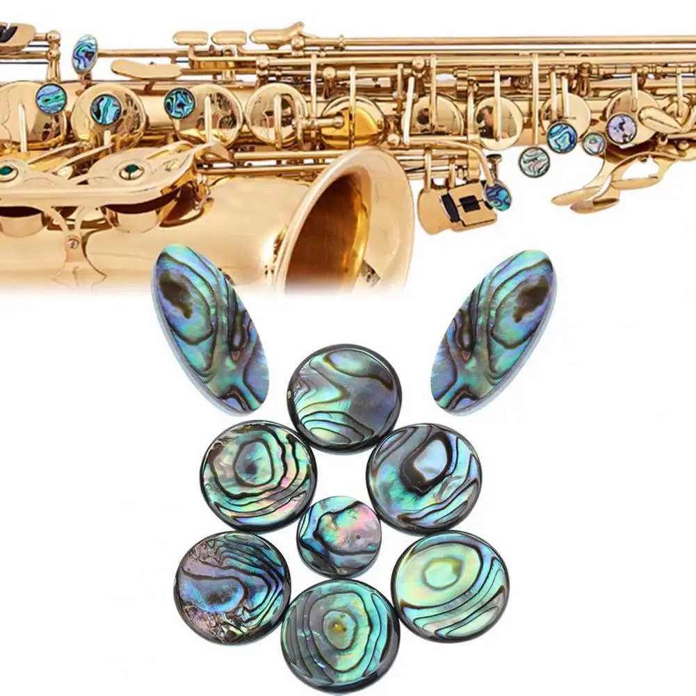 9Pcs Useful Inlays Accessory Burrs-free Inlays Replacement Sax Key Button Alto Saxophone Key Button Sax