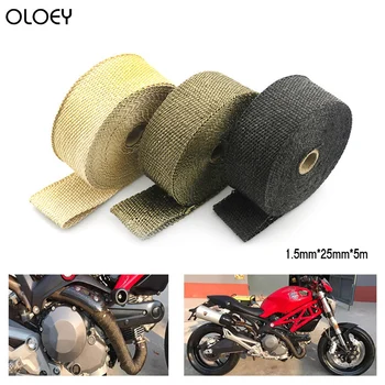

5M Car Motorcycle Exhaust Wrap Pipe Header Heat Wrap Turbo Mainfold Heat Exhaust Thermal Wrap Tape Stainless Steel Ties