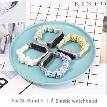 

Fabric Nfc Elastic Hair Wristband Replacement Strap for Xiaomi Mi Band 5 Rubber Bands Strap