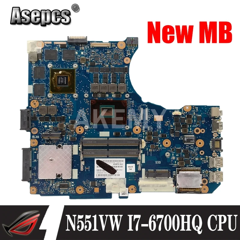For ASUS N551V G551V N551VW G551VW GL551V W/ I5-6300HQ Motherboard Mainboard 