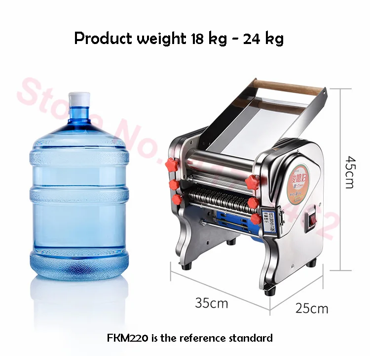 750W 220mm Wide Commercial Electric Noodle Pressing Machine Stainless Steel Pasta Maker Multifunctional Noodle Rolling