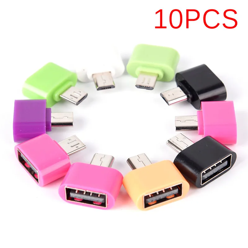 

10pcs/lot Standard Micro USB To USB OTG Mini Adapter Converter Connector For Android Cell Phones Black Dropshipping
