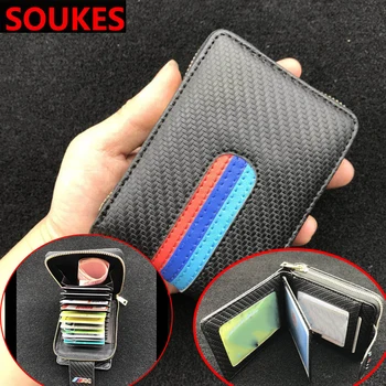 

Leather Sport Car Key Wallet Card Holder Bag For Volkswagen VW Passat B6 B5 B7 B8 Golf Polo Opel Astra J H Insignia Corsa