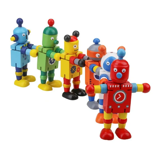Funny Wooden Deformation Robot Children Gift Creative Building Block Toys Action Figure Education Models Toys For Children Gift 1