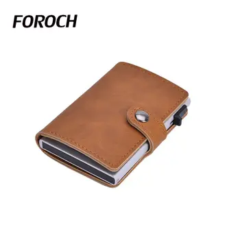 

Business Card Holder Wallet Aluminium Men Women Credit Card Wallets Fashion PU Leather RFID Protector Card Case Purse Cardholder
