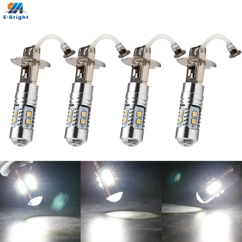 

4X DC 12V H3 Base Led 2323 10 SMD Bulb Lens Head Light Sourcing Turn Singnal Cars Driving Warning Fog Lamp