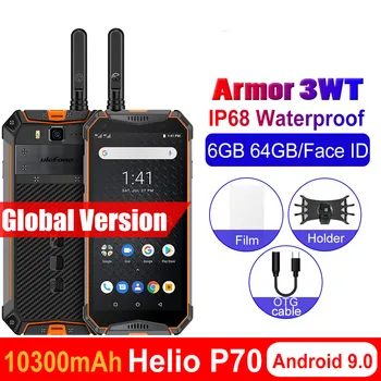 Перейти на Алиэкспресс и купить Ulefone Armor 3WT мобильный телефон IP68 Водонепроницаемый 10300mAh 5,7 дюймFHD + 6GB + 64GB Helio P70 Android 9,0 глобальная версия смартфона