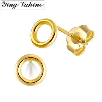 

ying Vahine 100% 925 Sterling Silver Hollow Circular Small Stud Earrings for Women