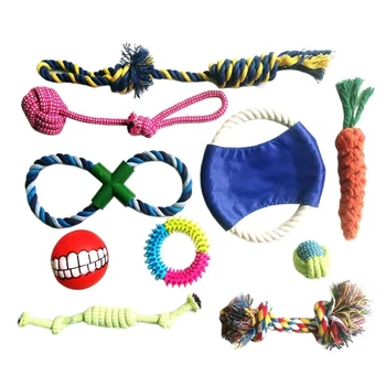 

Dog Rope Toy, 10PCS Dog Rope Toy Set, Durable Non-Toxic Cotton Rope, Bright Color, Interactive Toys and Chew Toys, Grinding or C