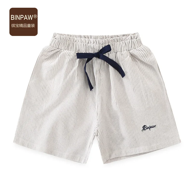 

2019 New Style Summer Wear Baby GIRL'S Shorts BINPAW Korean-style Big Boy Children Elastic Waist Stripes Bow Shorts