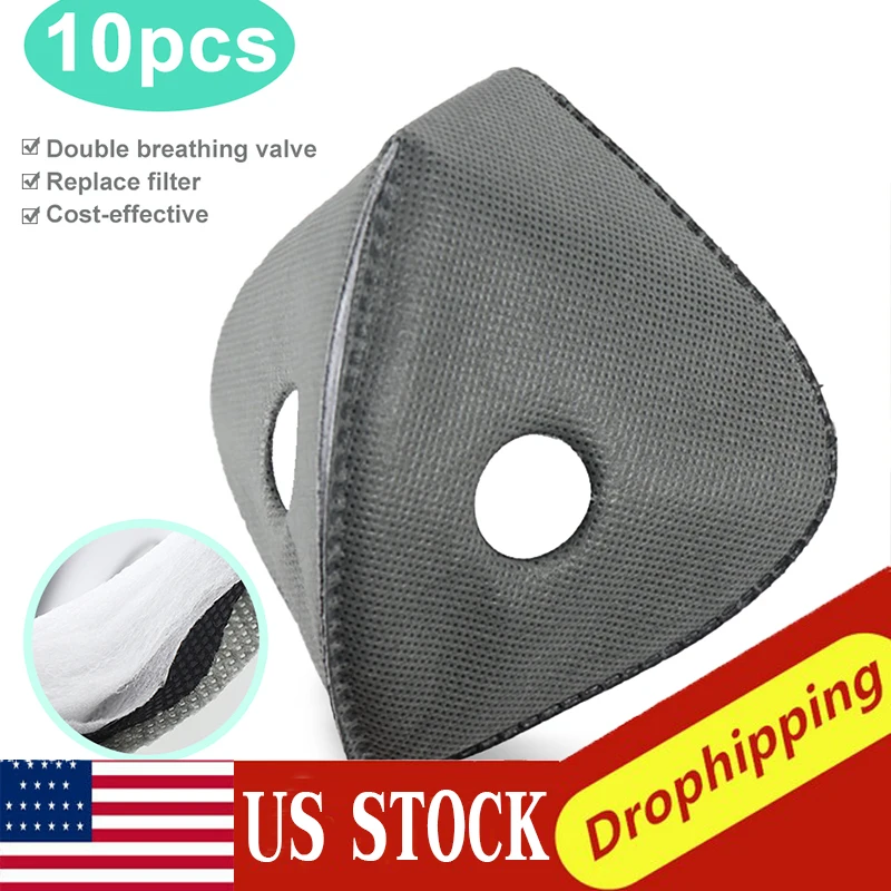 

10PCS Activated Carbon Mask Filter for Cycling Bike Masks Valve Cap 4/5 Layer Air Cleaner Dust Pollution PM 2.5 Mask Filter