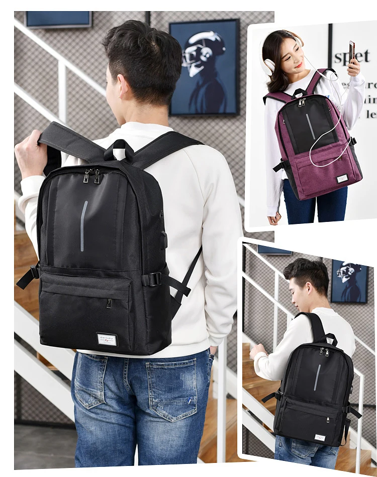 New USB Charging Backpack Men Women Multi-functional Travel Business 15.6 Inch Laptop Backpacks School Bags For Teenagers Unisex
